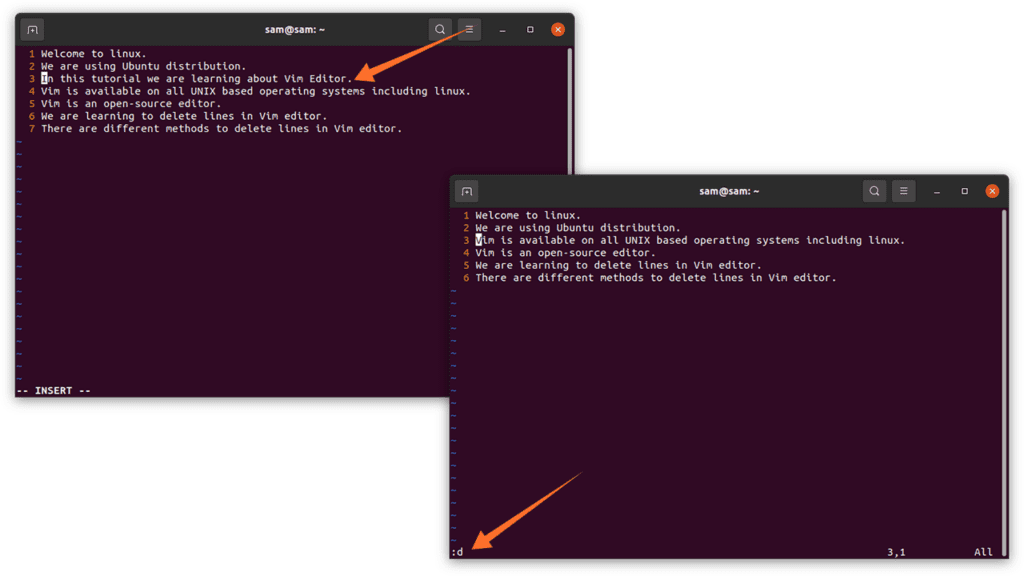 how-to-delete-a-line-in-vim-all-multiple-range