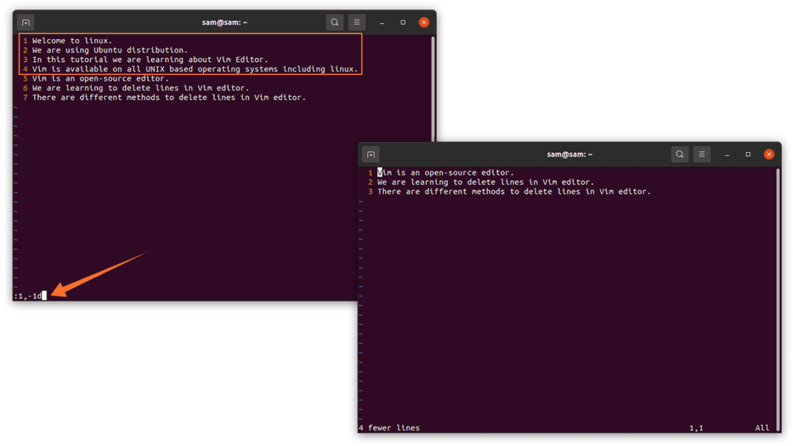 How to delete lines in Vi/Vim? Linux Hint