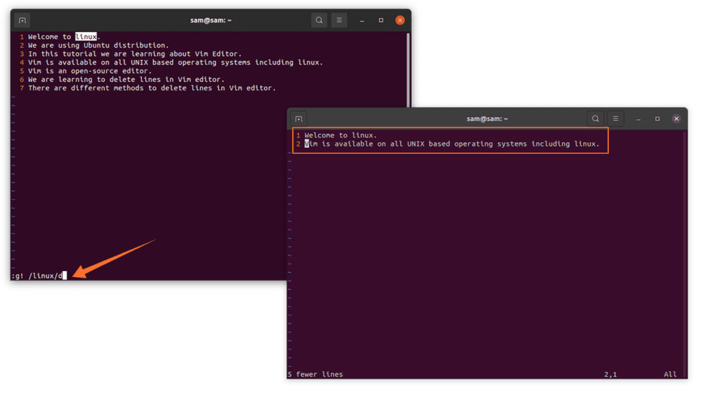 How to delete lines in Vi/Vim? Linux Hint