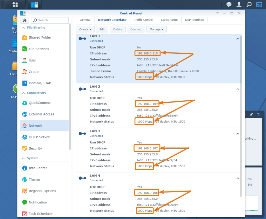 synology link aggregation adaptive load balancing