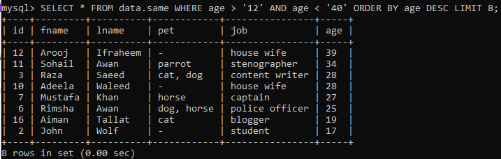 Mysql Limit Results Returned With Limit