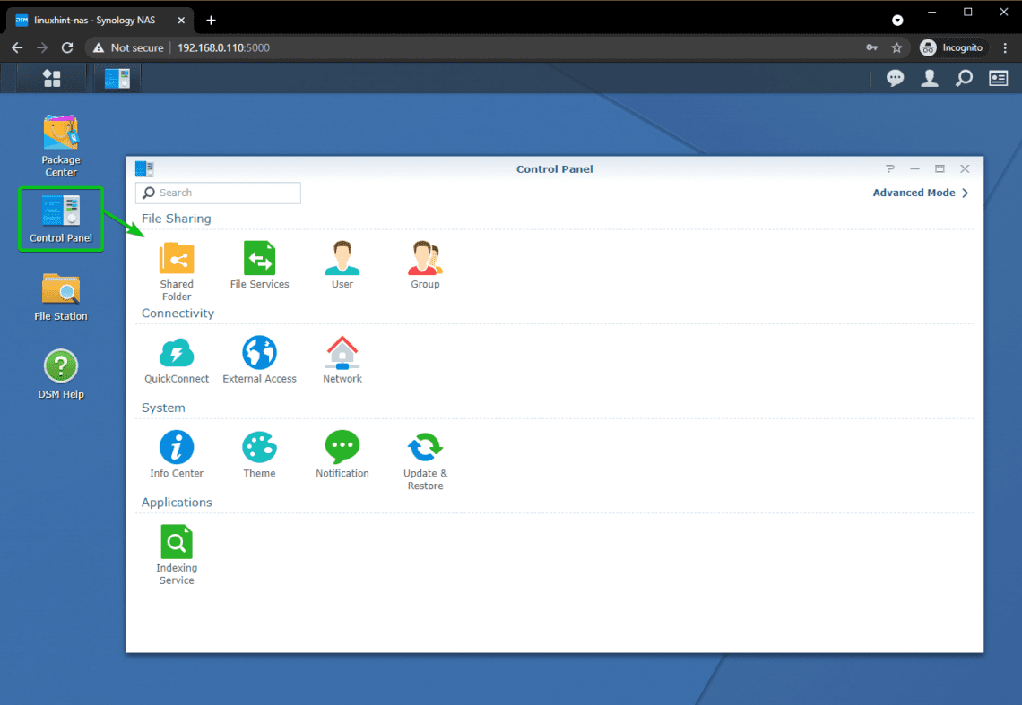 enable ssh shell synology