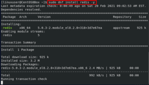 redis centos dnf sudo