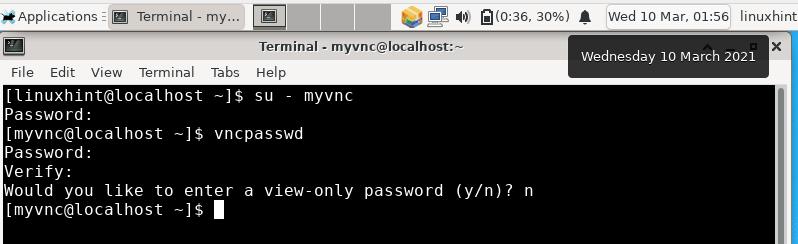 vnc server password change linux