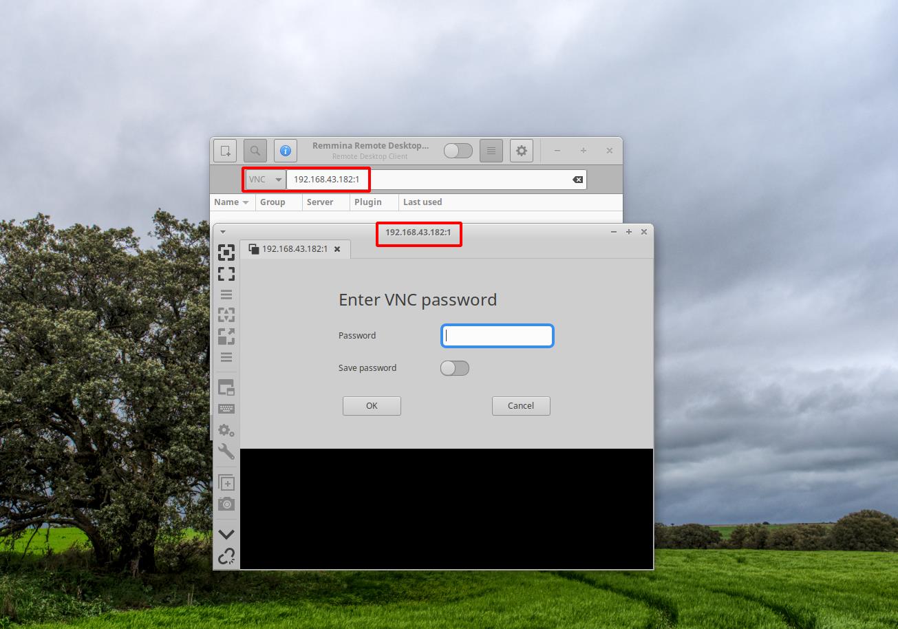 vnc server display configuration in linux