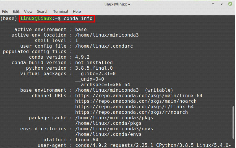 Conda commands. Miniconda. Conda install. KSC Linux. Miniconda Python.