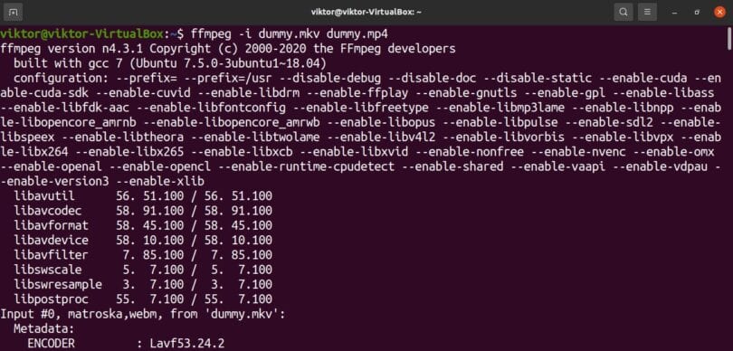ubuntu ffmpeg merge mp3 and mp4 files