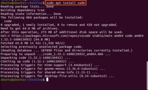 uninstall visual studio code ubuntu terminal