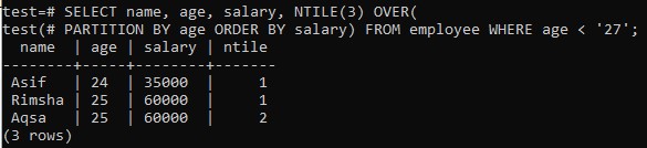 Select from users where name. POSTGRESQL Partition by в переменную. NTILE. Over Partition by POSTGRESQL. Sleep func Linux.