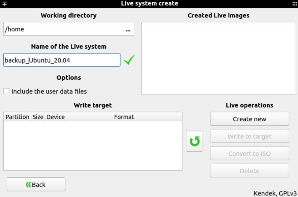 The live system. Systemback. Create Live. Live Формат. Systemback Live.