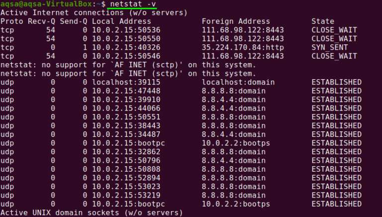 Аналог netstat в linux