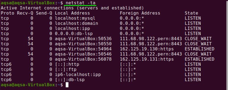 Команда netstat в linux