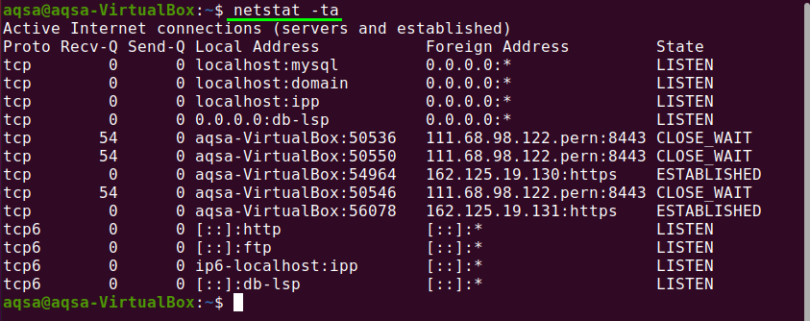 Команда netstat в linux