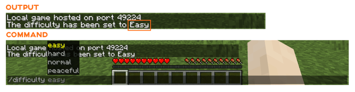 Как поменять сложность в майнкрафте командой
