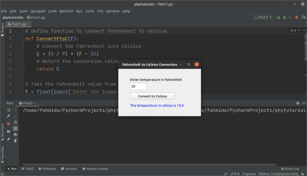 How to Convert Fahrenheit to Celsius using Python