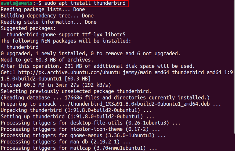 Install Thunderbird Ubuntu