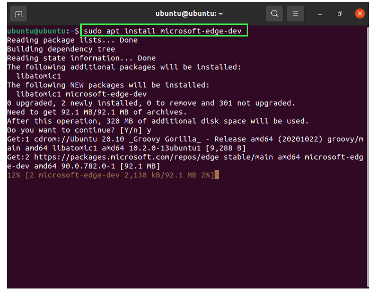 install microsoft edge on ubuntu