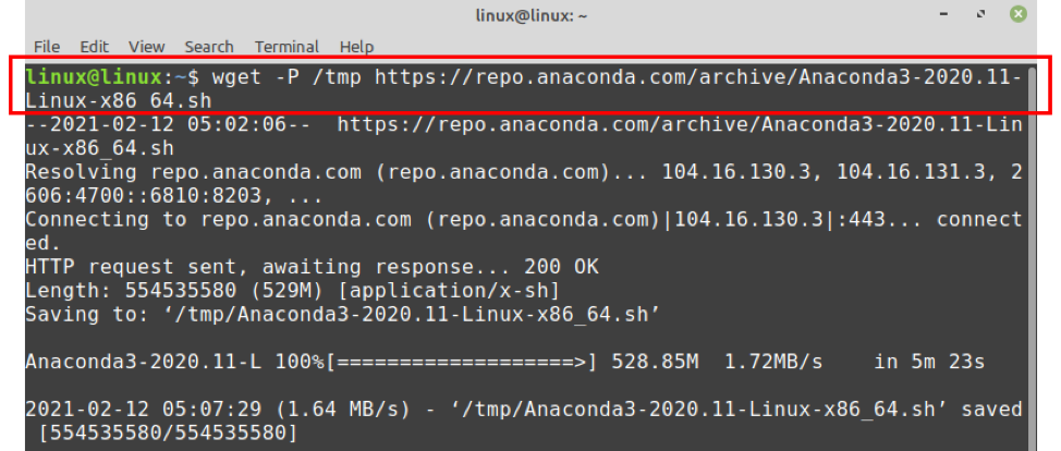 Как установить anaconda на linux