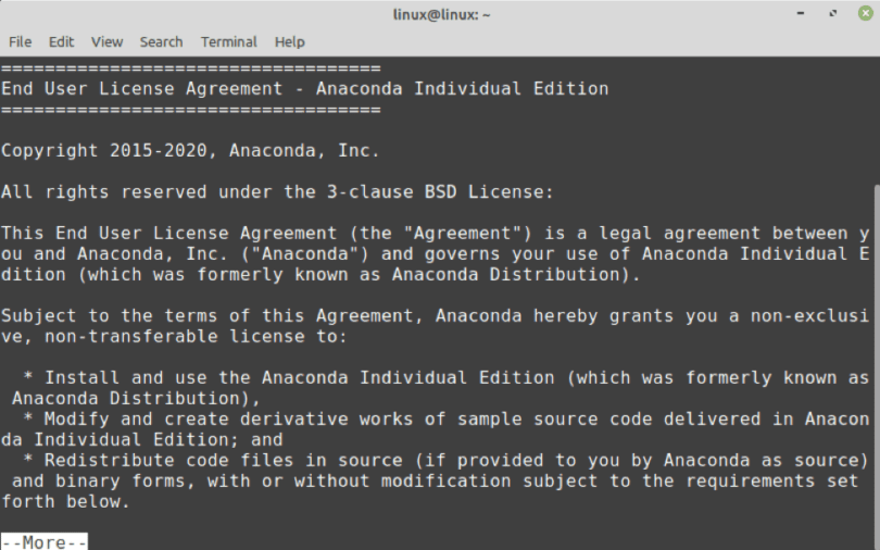install anaconda on linux
