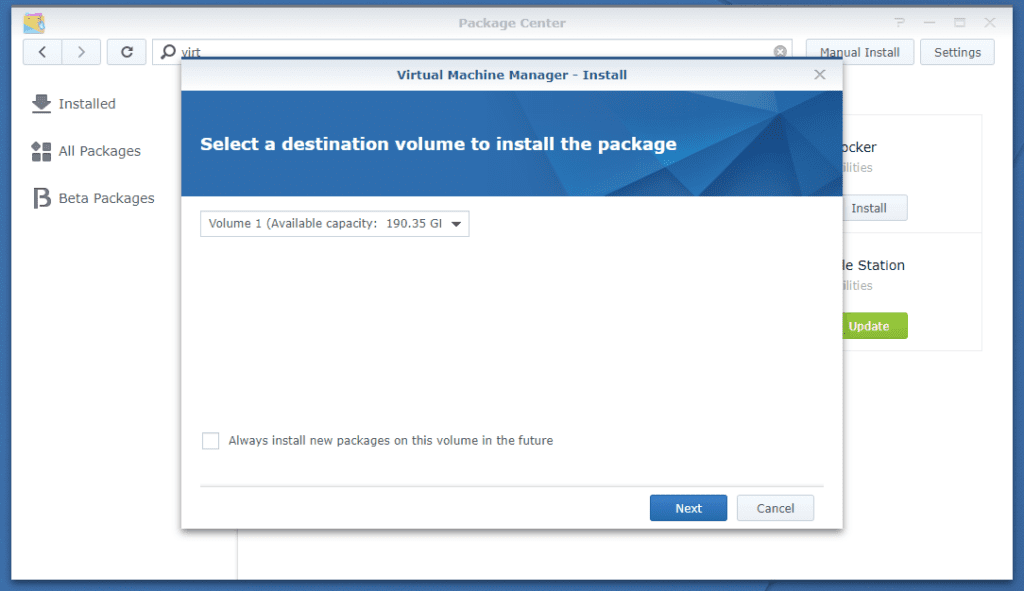Synology virtual machine manager