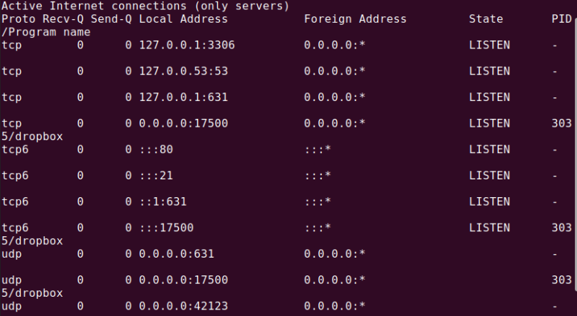 Аналог netstat в linux