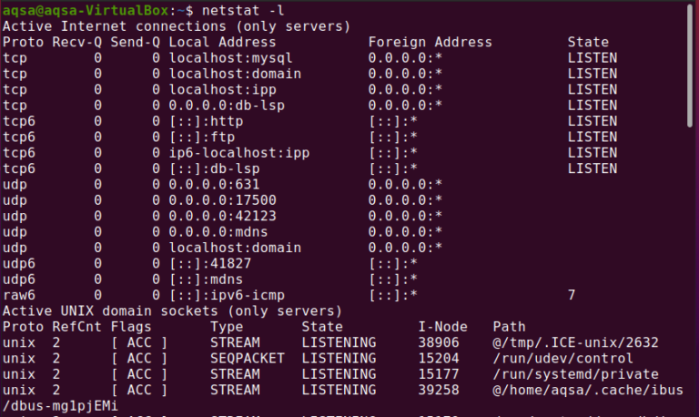 Команда netstat в linux