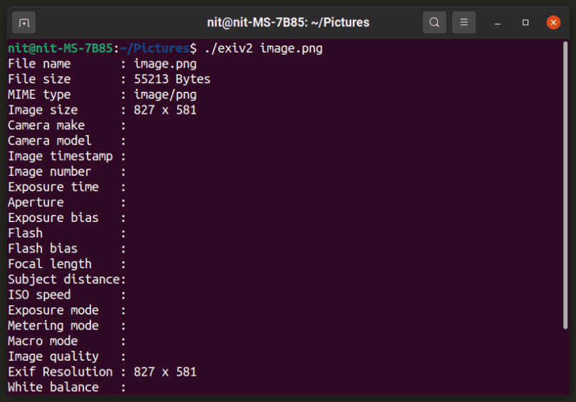 linux view video metadata