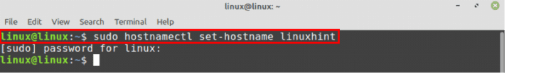 Изменить имя linux