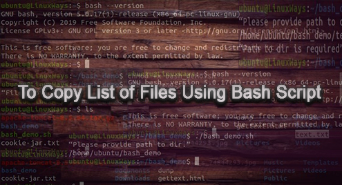 Copy List Of Files Using Bash Script