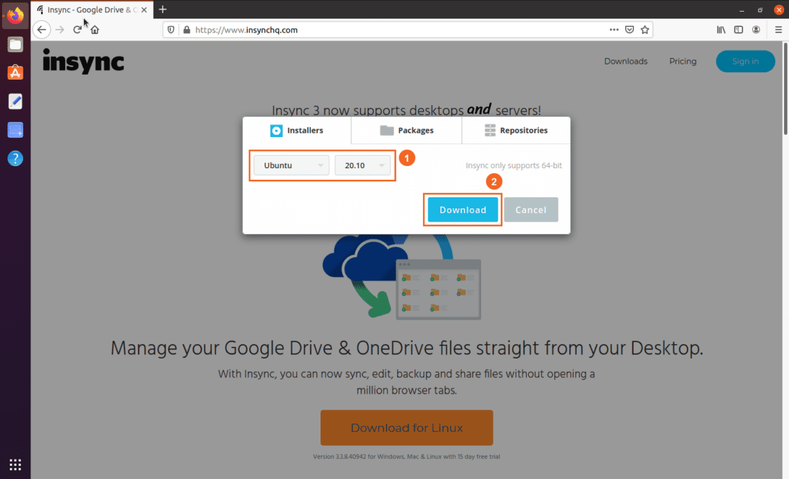 onedrive download linux