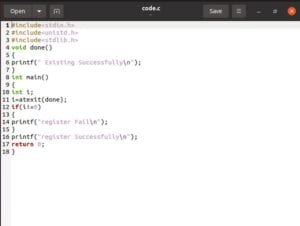 How to Use ATEXIT Function IN C Language.