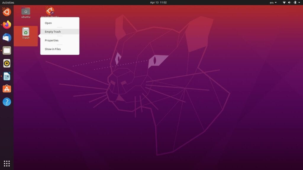 ubuntu empty trash