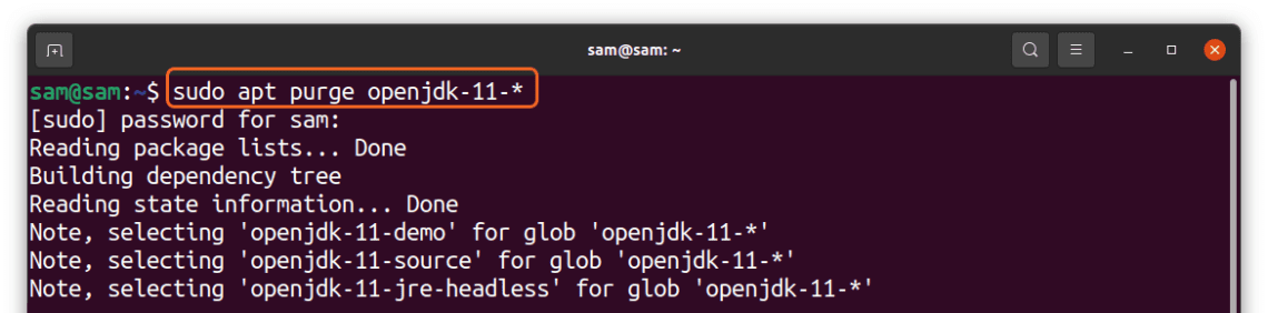 linux uninstall openjdk