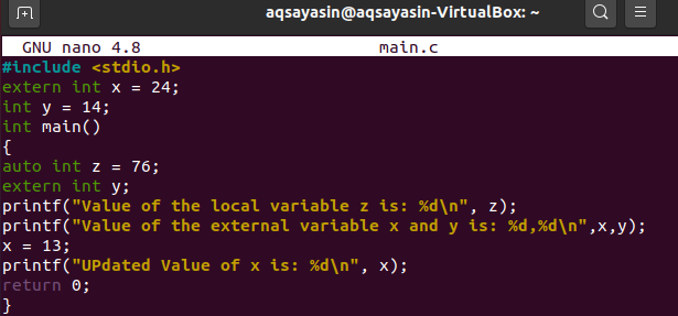 C Extern Variables And Functions