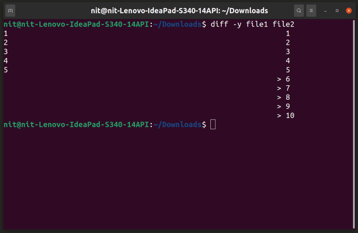 diff between 2 files intellij