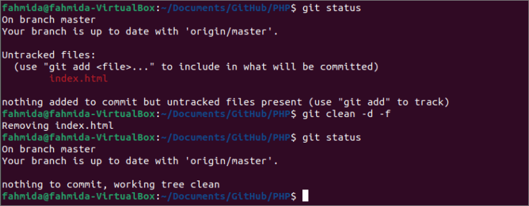 git remove untracked files