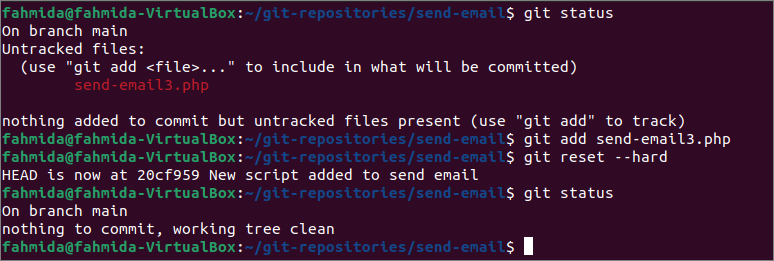 git reset to commit hash