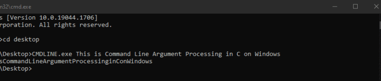 Command Line Argument Processing In C