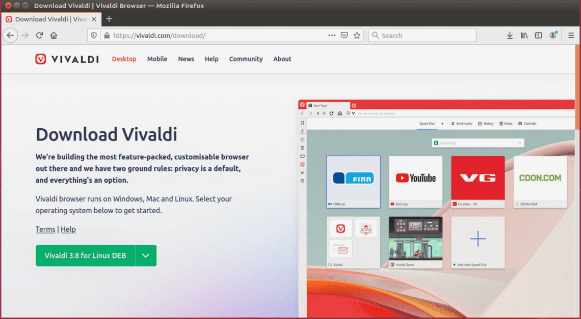 instaling Vivaldi браузер 6.2.3105.54