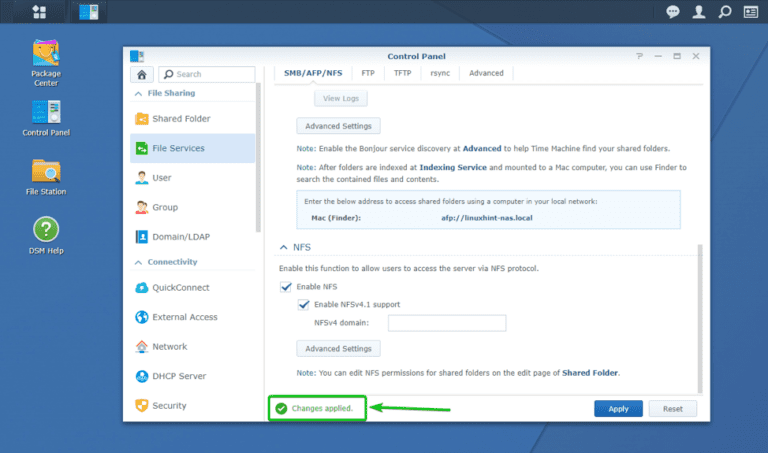 Подключение synology к linux