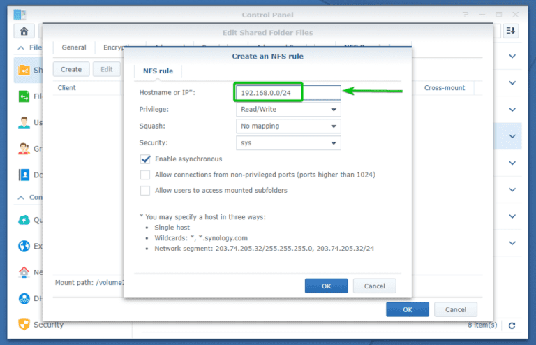 Подключение synology к linux