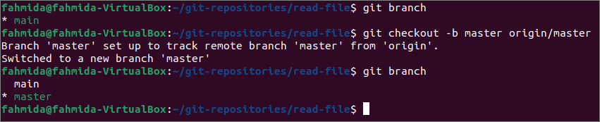 git create branch from remote