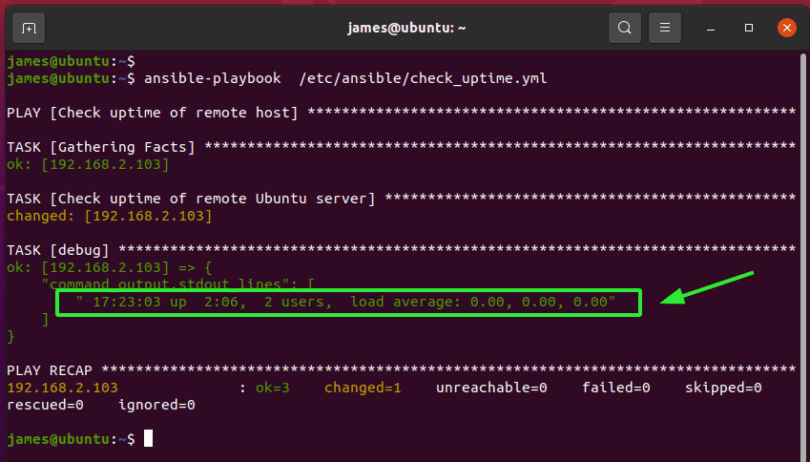 Print Shell Command Output Ansible