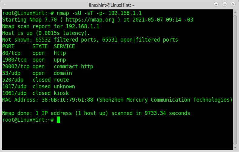 Nmap to scan all ports