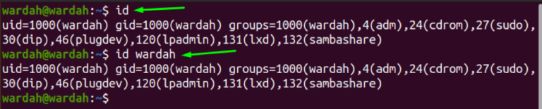 how to find user id and group id in linux
