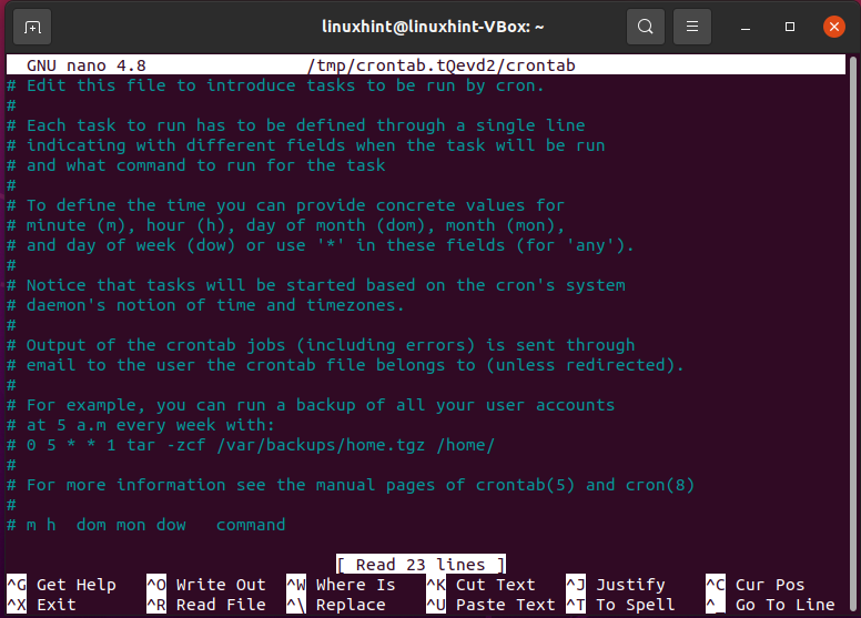 Nano линукс. Crontab -e примеры. GNU Nano. Ubuntu Nano.