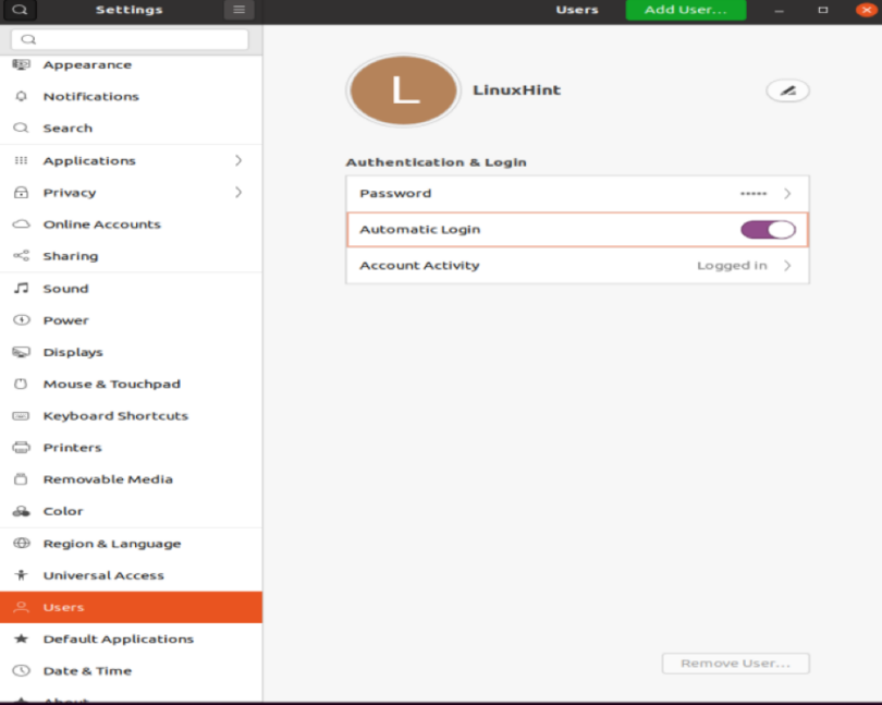 How to disable the screen lock in ubuntu