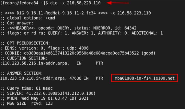 hostname dig