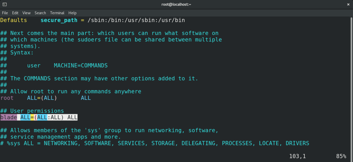 sudoers.d file syntax error