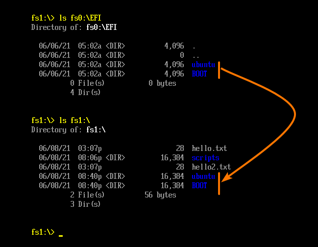 Uefi shell команды для установки windows 10 через usb